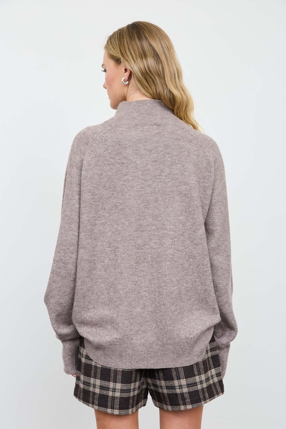 Nyland Rasha Center Seam Mock Neck Relaxed Pullover Sweater