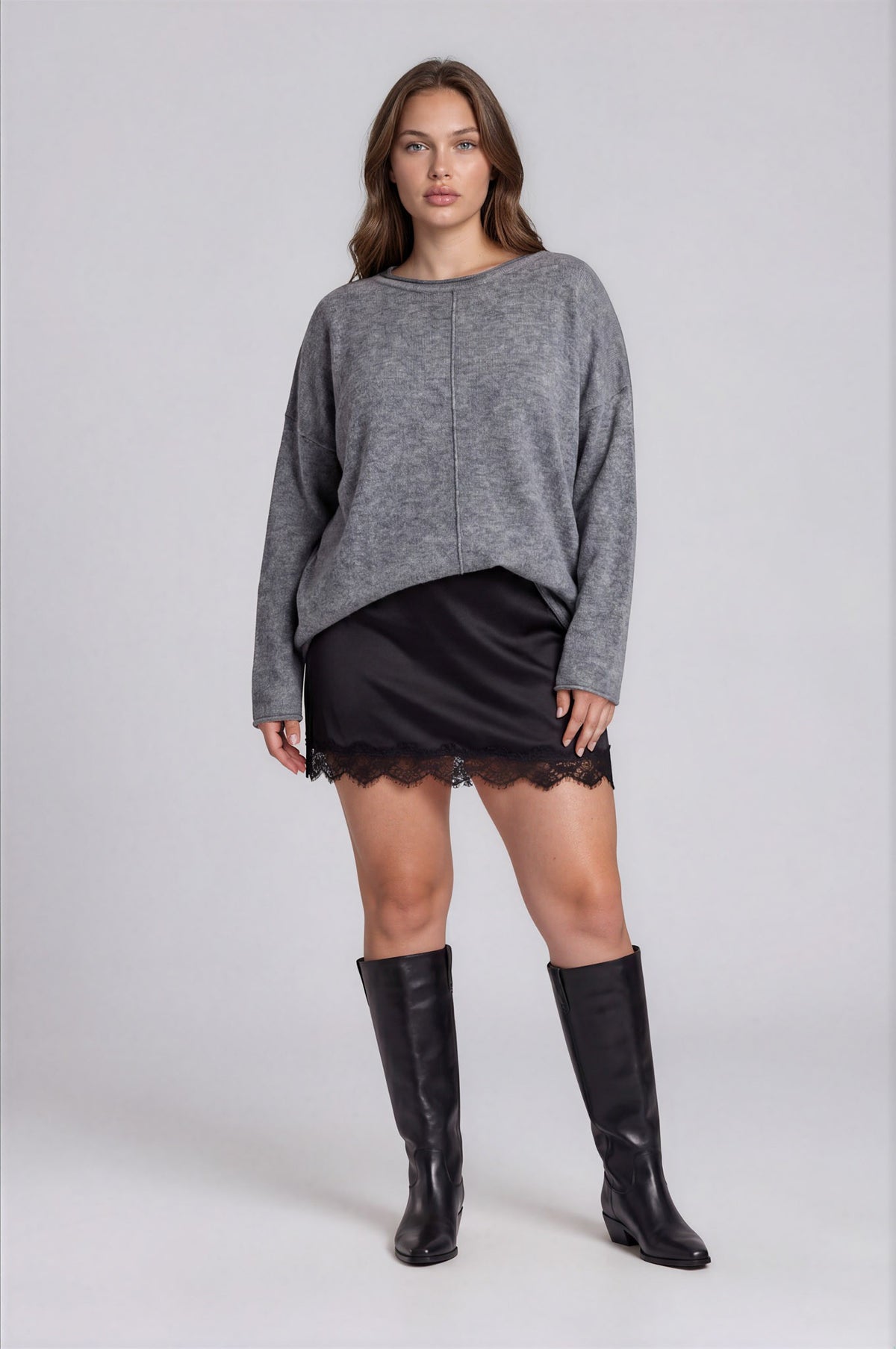 Nyland Rochelle Center Seam Rolled Neck Knit Sweater