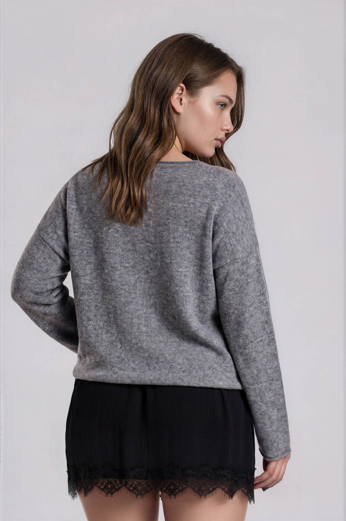 Nyland Rochelle Center Seam Rolled Neck Knit Sweater