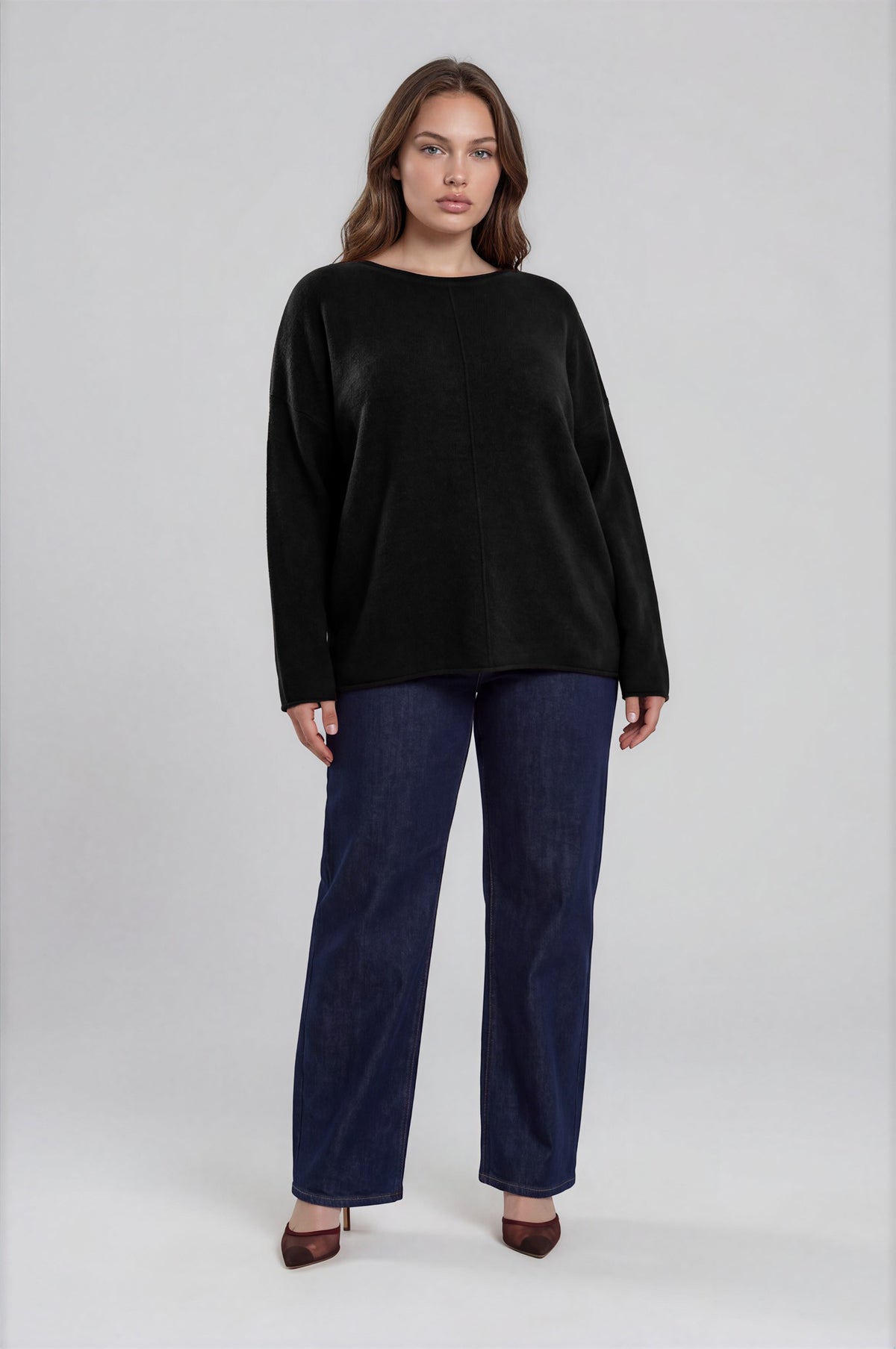 Nyland Rochelle Center Seam Rolled Neck Knit Sweater