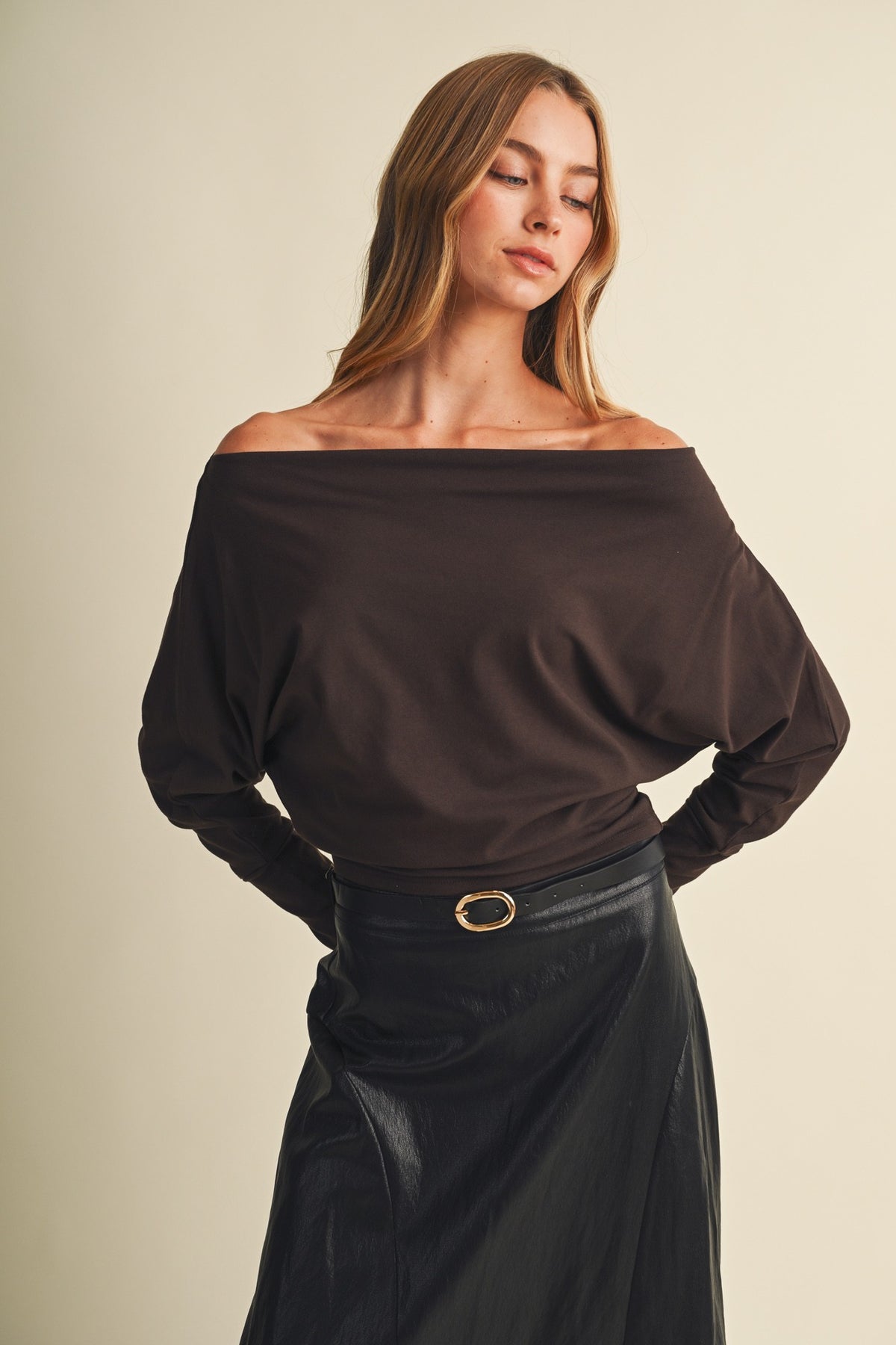 NYLAND Meara Open Shoulder Dolman Sleeve Top