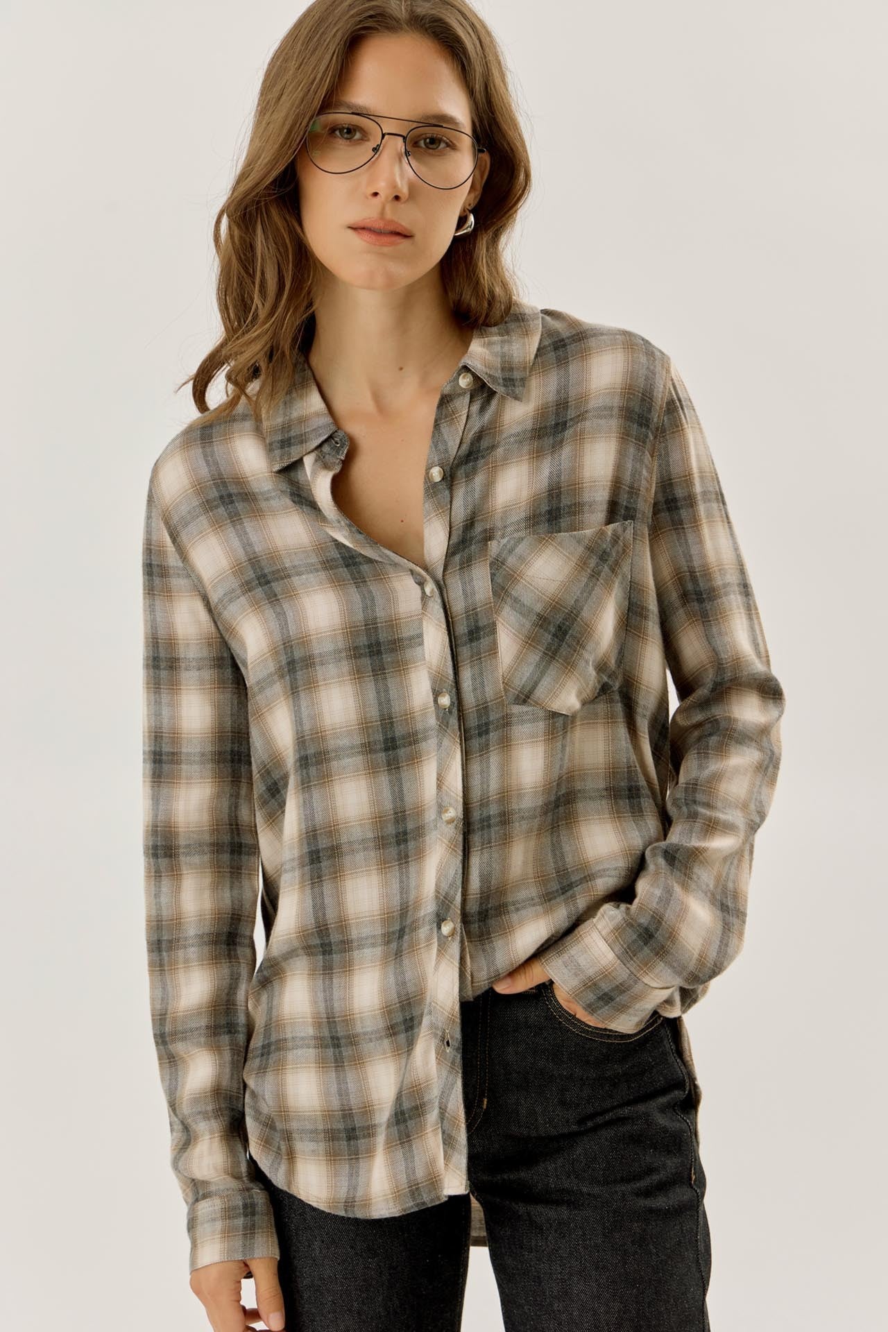 NYLAND Drea Tartan Button Up Shirt