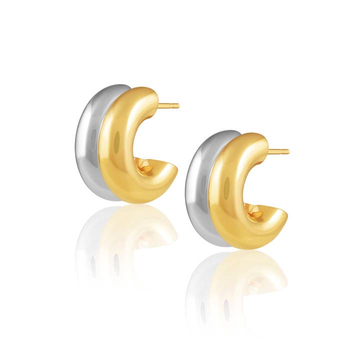 SAHIRA Kylie Two-Tone Hoops