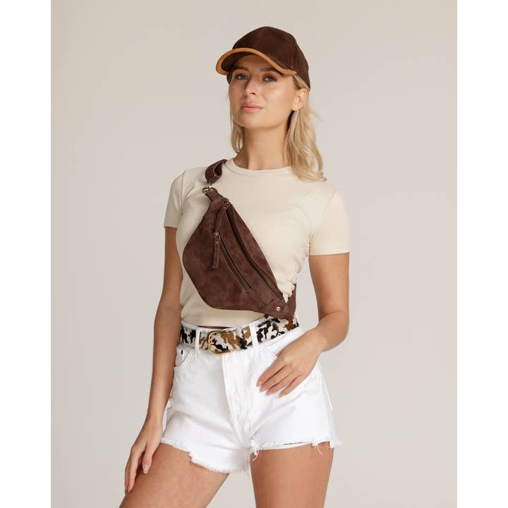 Amsterdam Heritage Belle | Suede Leather Belt Bag Brown