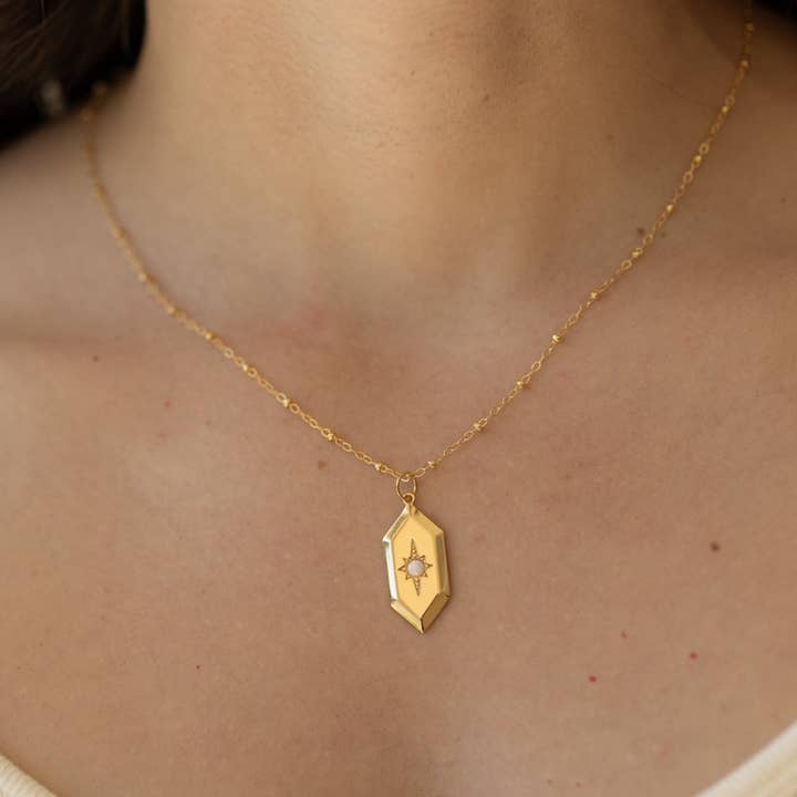The Land of Salt Sloane Opal Amulet w/ Gold Plated Chain