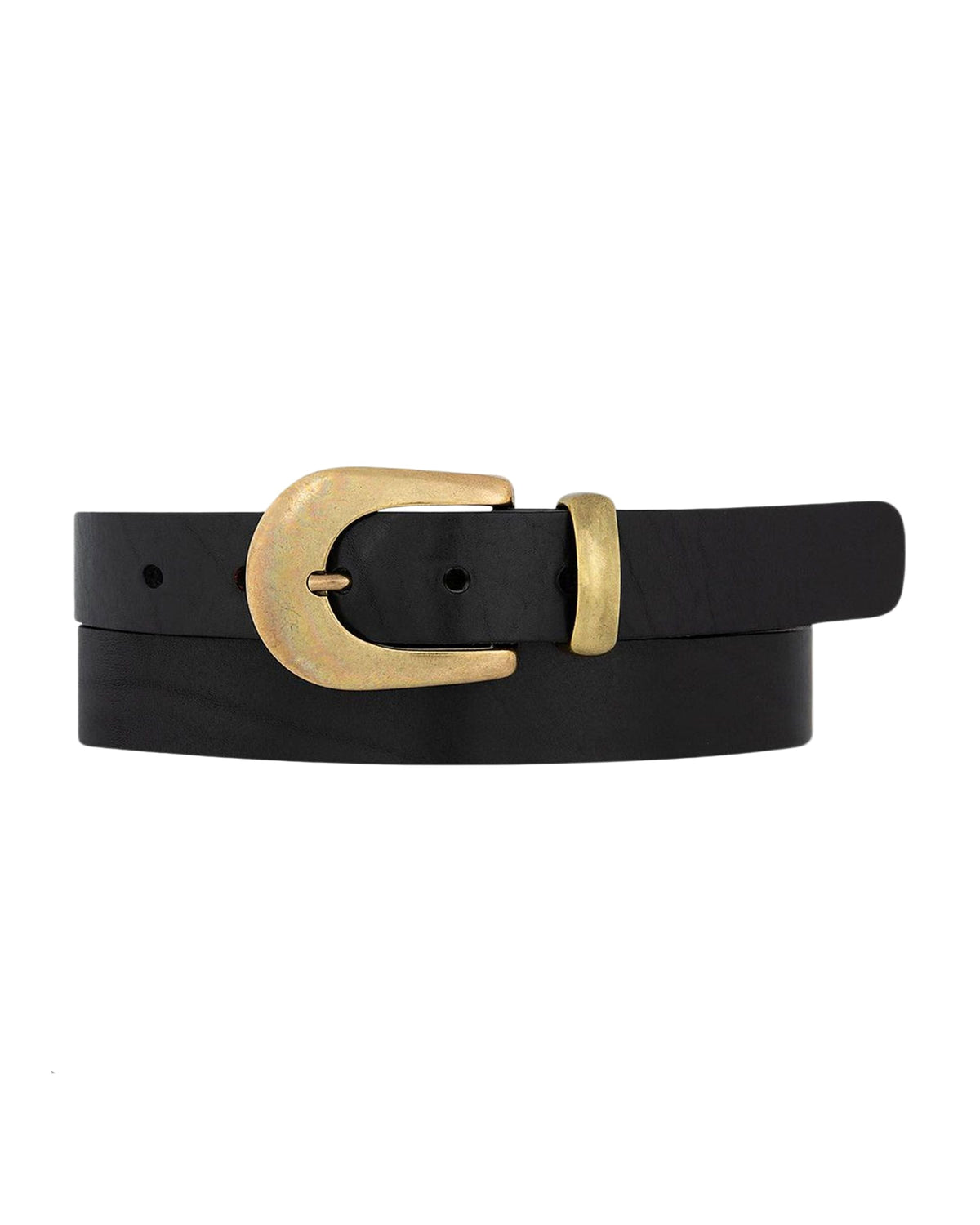 Amsterdam Heritage Annie Classic Belt w/ Statement Gold Buckle