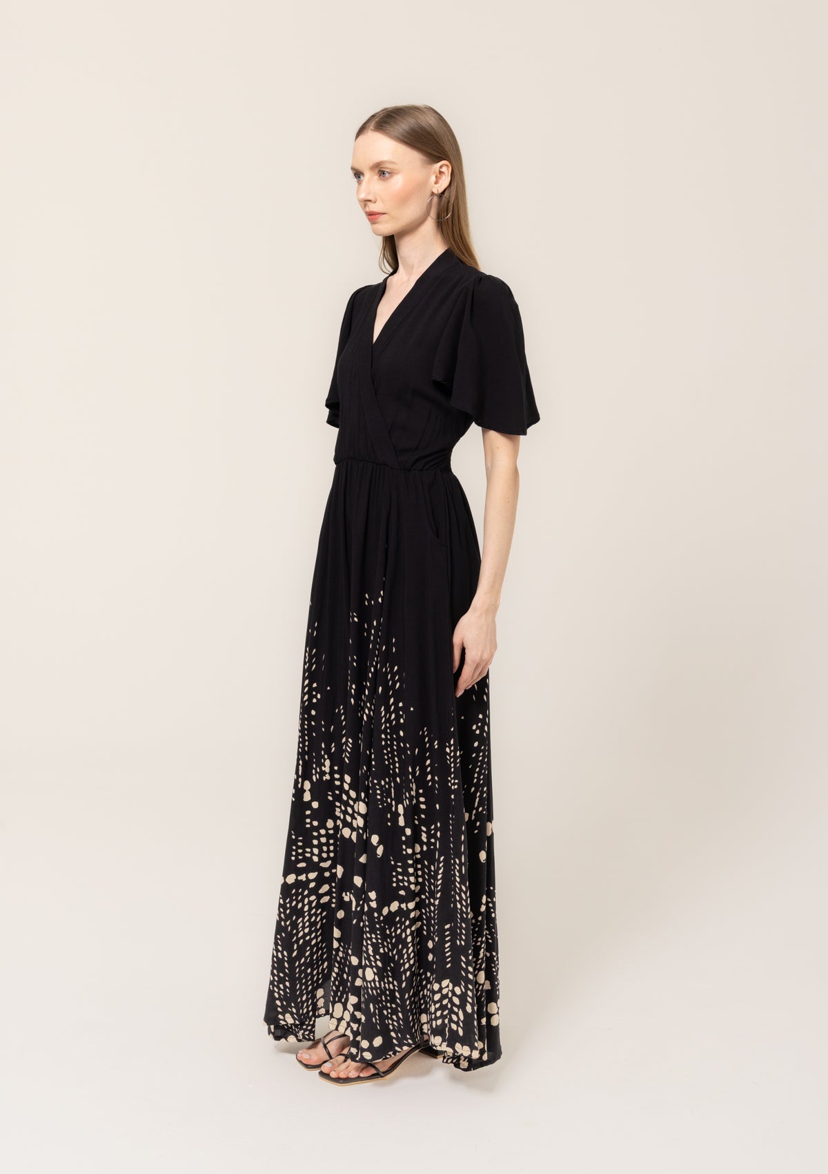 slim fit dress slacks Hidden Gems Rose Gold Party Maxi Dress main image 0
