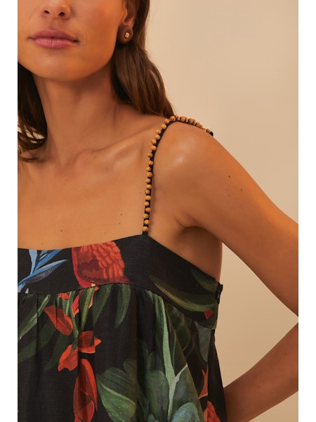 midnight macaw fiesta off white sleeveless flower mini dress FARM Rio | Dresses | Farm Rio Midnight Mccaw Fiesta Floral Linen Blend Mini Dress Nwt Large