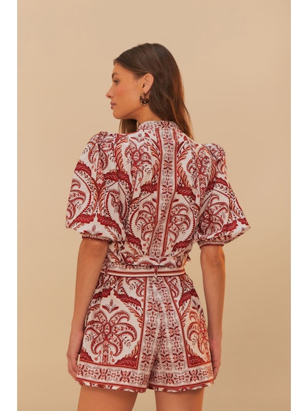 Farm Rio Tropical Cameo Off-White Romper