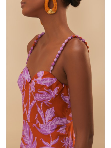 knee length dresses for ladies Farm Rio Tropical Swing Mix Midi Dress | Floral | Size S