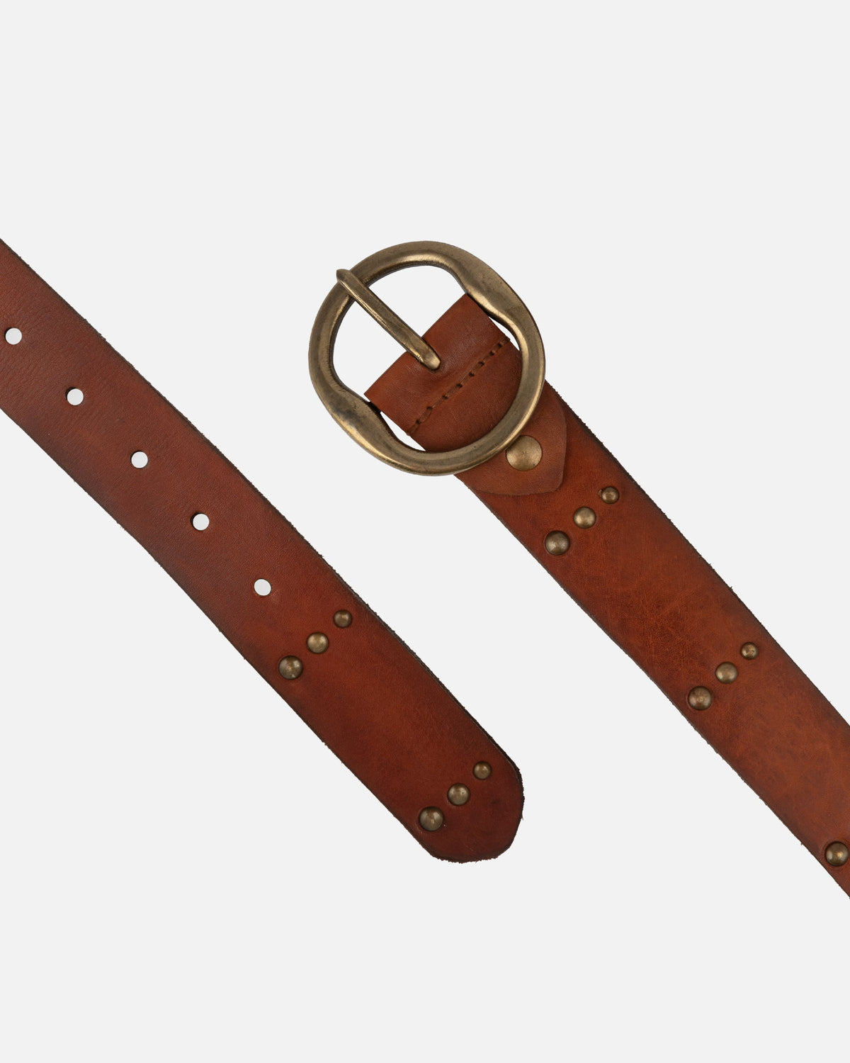 Amsterdam Heritage Dion Round Buckle Leather Studded Belt