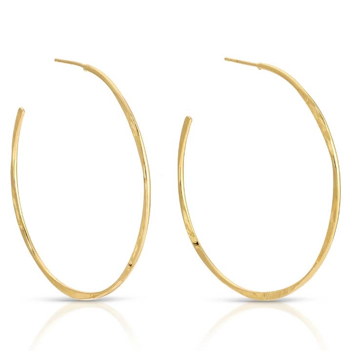Splendid Iris Large Textured Delicate Hoops