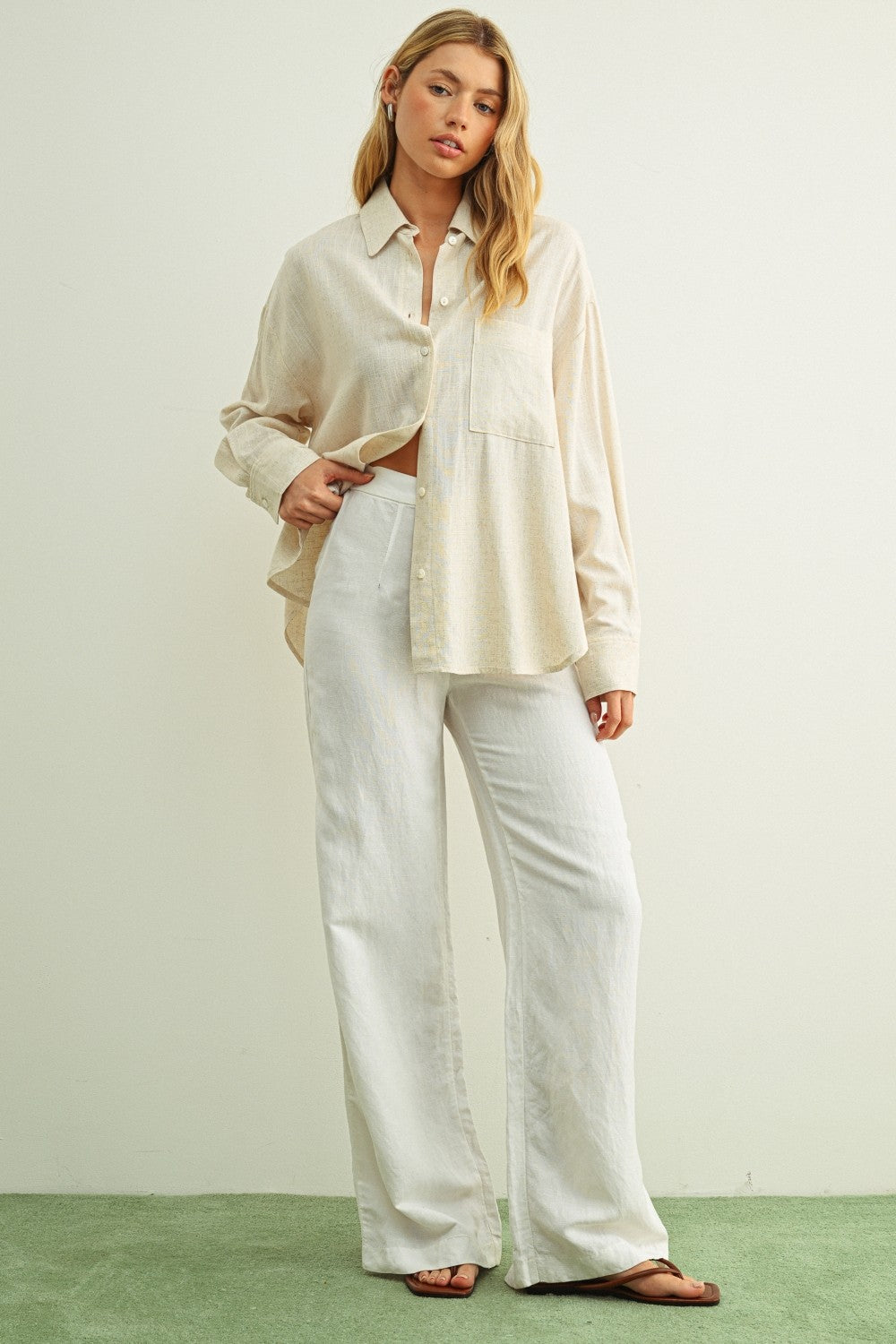 NYLAND Gidget Button Front Long Sleeve Shirt