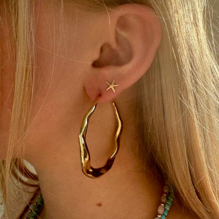 Jessica Matrasko Soleil Gold Molten Hoops