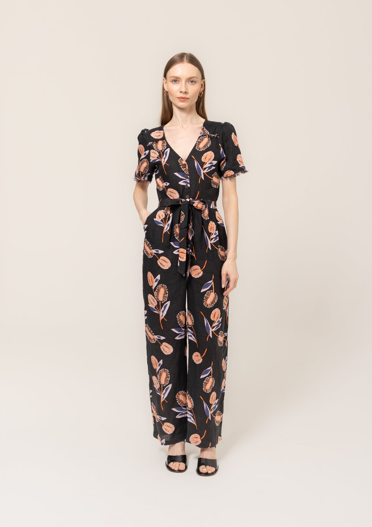 BEL KAZAN Azalea Jumpsuit Coral Thistle