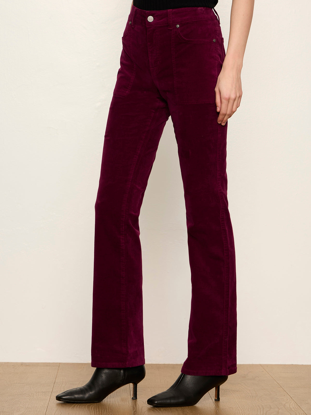 Sanctuary Play Date Velveteen Bootcut in Bordeaux