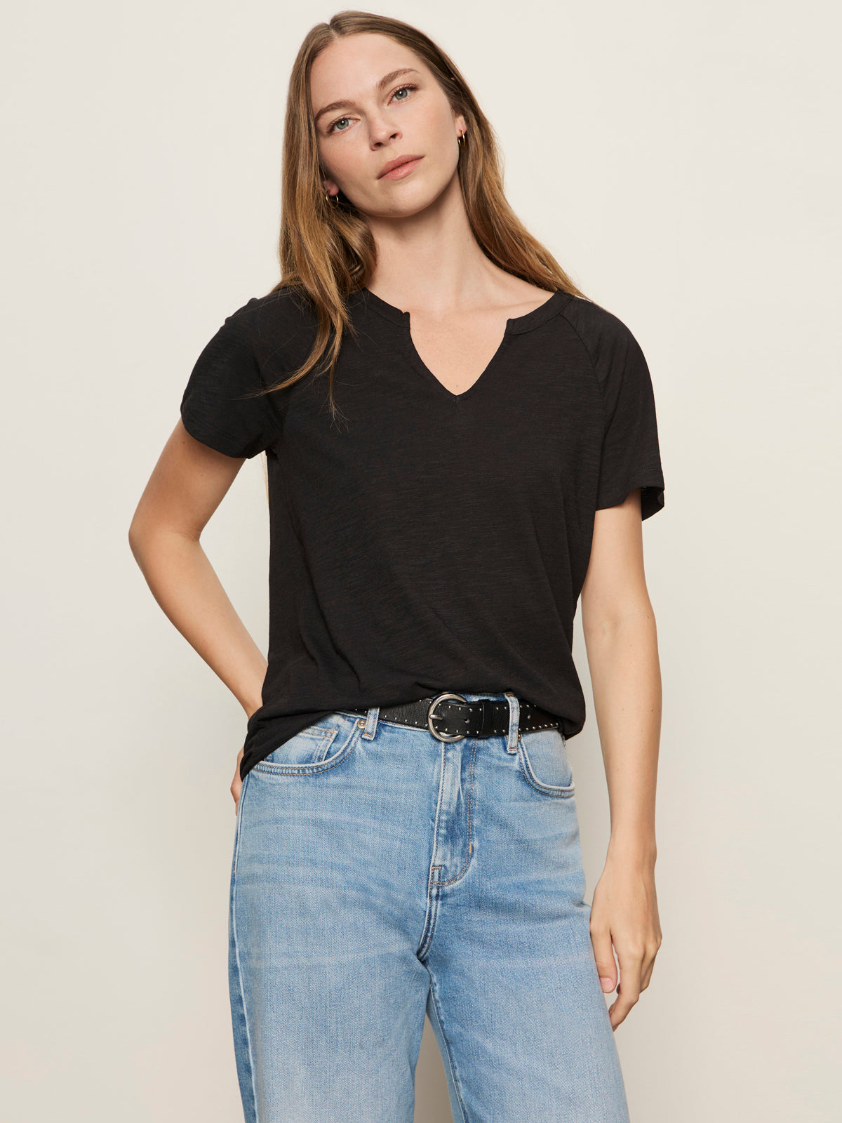 Sanctuary Notch Neck Tee black