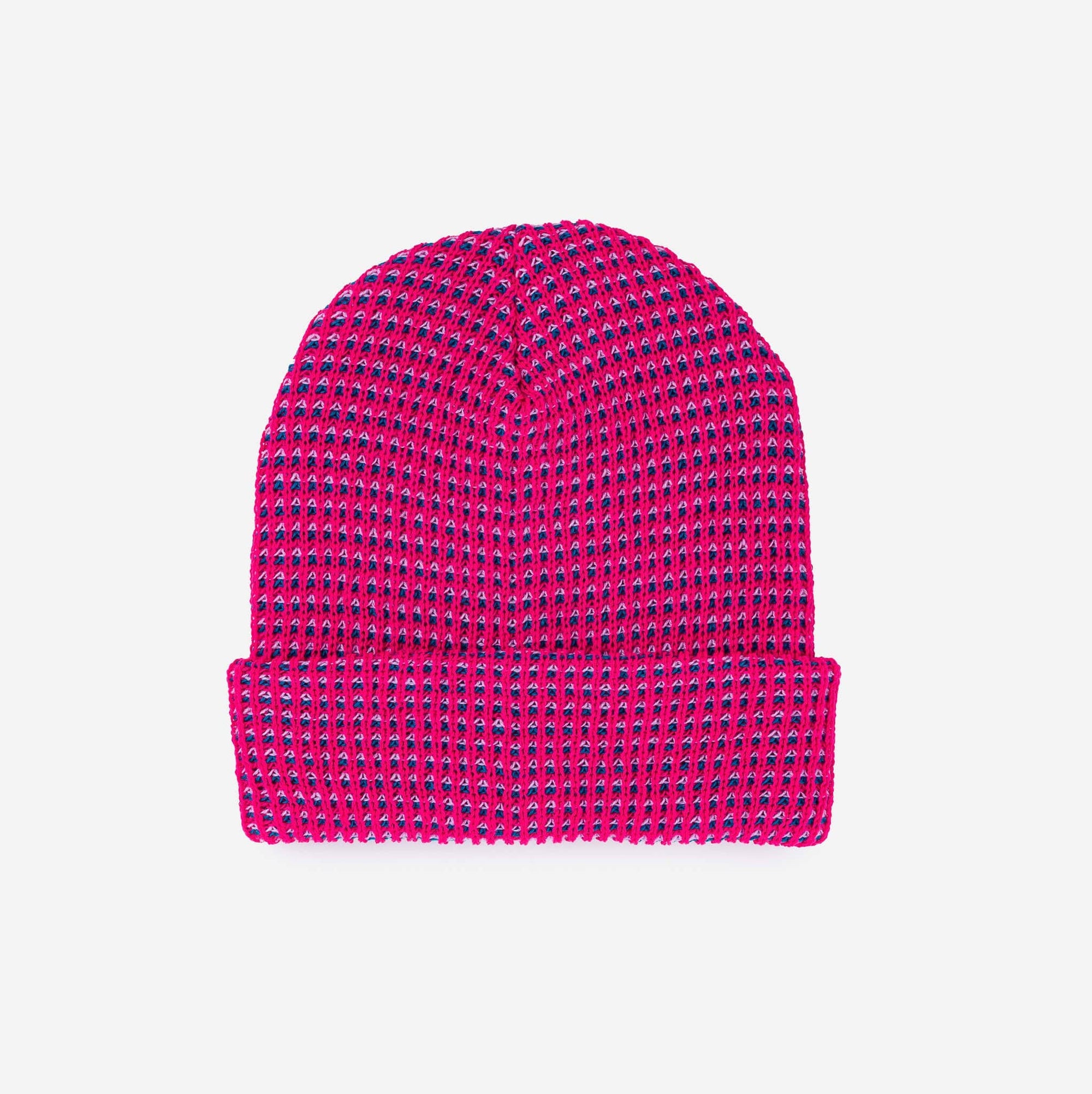 Verloop Simple Grid Knit Beanie Fuchsia