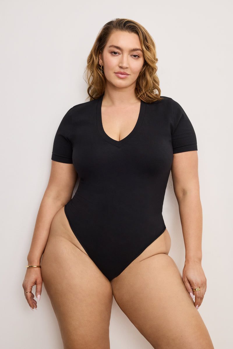 Good American Super Stretch Deep V Bodysuit