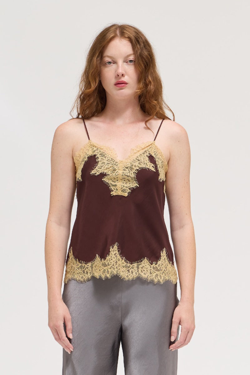 NYLAND Katana Contrast Lace Trim Slip Tank