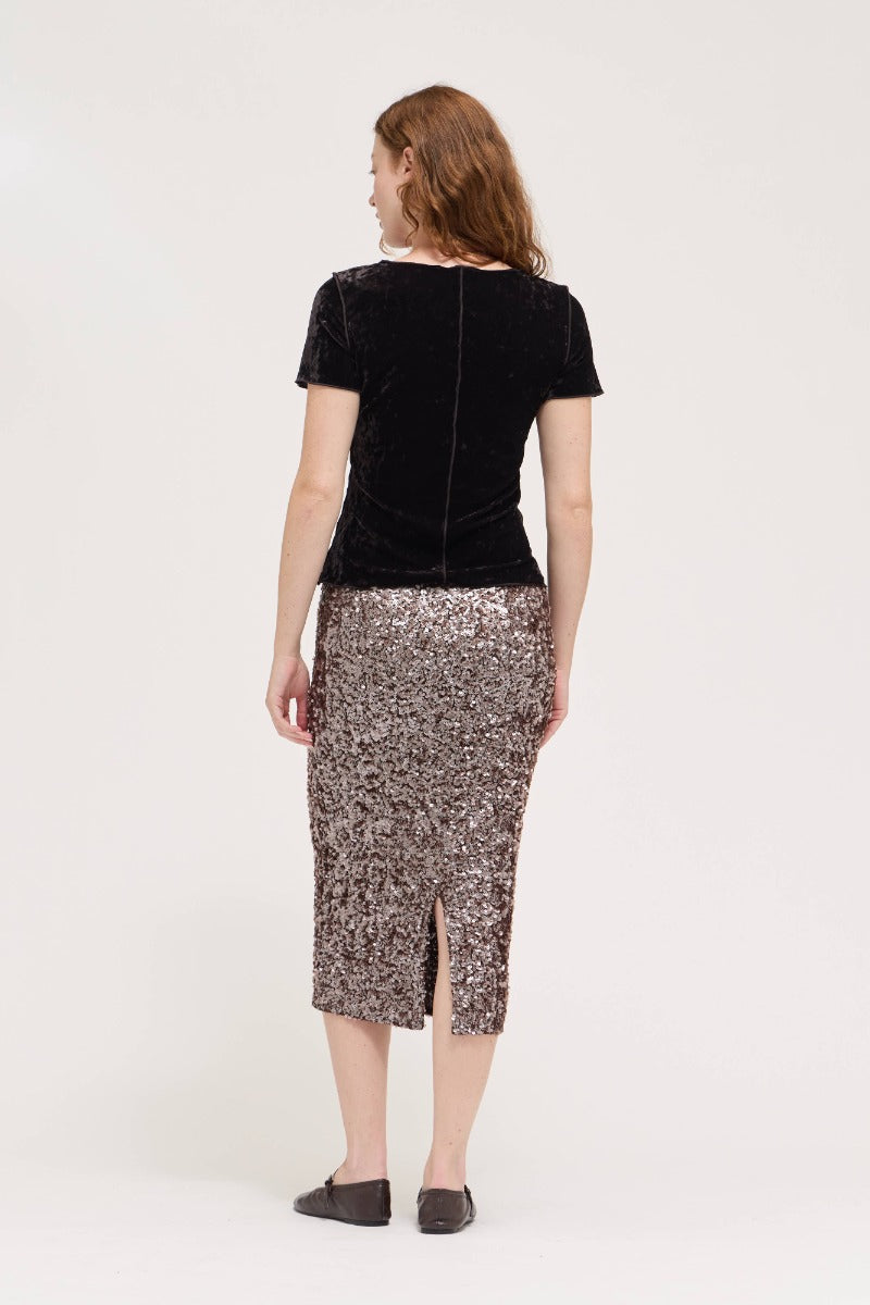 NYLAND Kienna Front Slit Sequin Skirt
