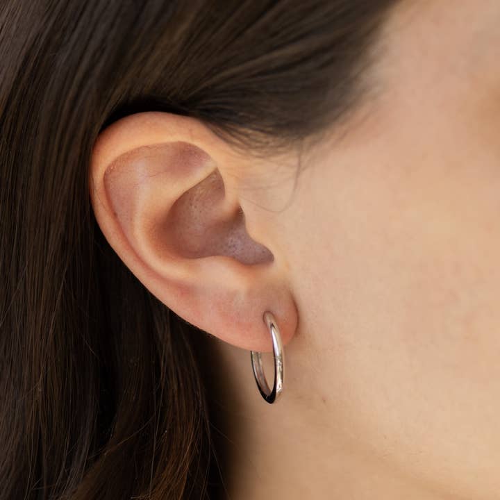 The Land of Salt Medium Hoops in Sterling Silver