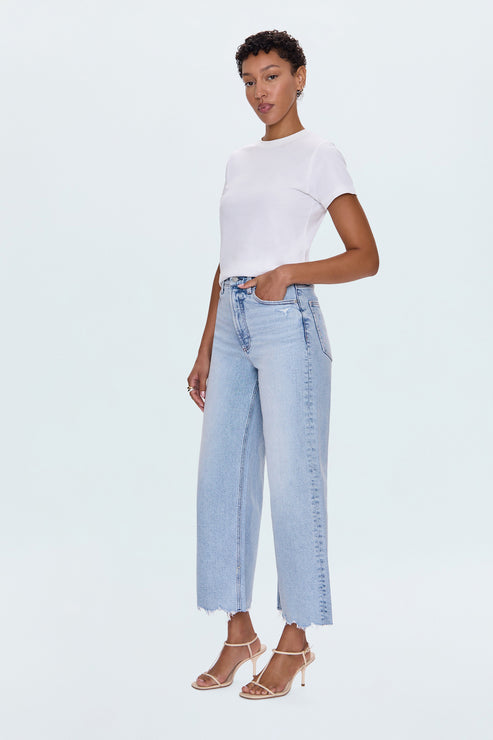 PISTOLA Lana Crop Wide Leg Jean in Sun-Kissed Vintage