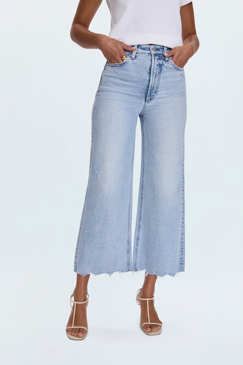 PISTOLA Lana Crop Wide Leg Jean in Sun-Kissed Vintage