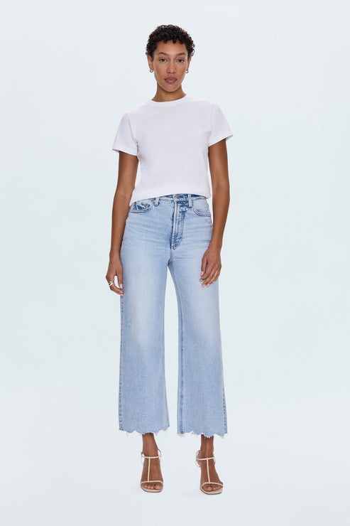 PISTOLA Lana Crop Wide Leg Jean in Sun-Kissed Vintage
