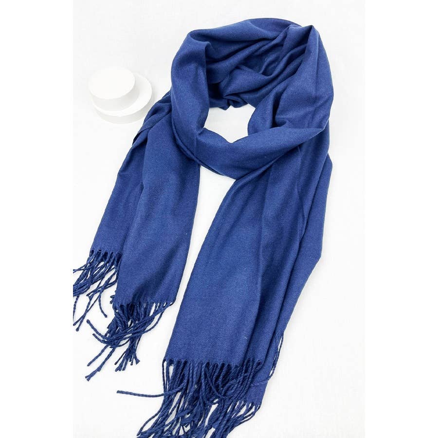 Love and Repeat Solid Cashmere Scarf in Navy