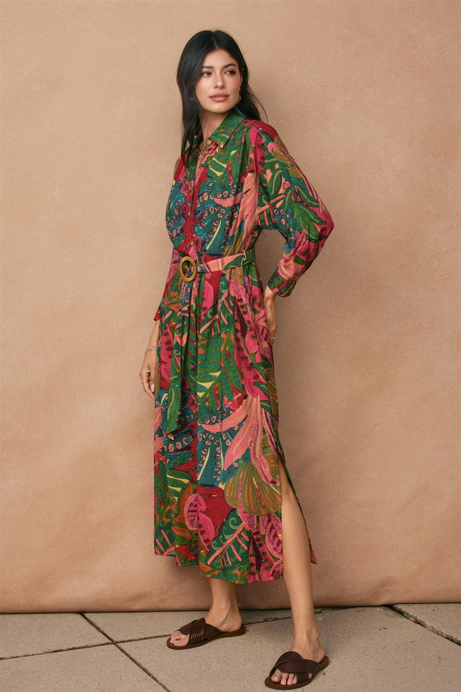 NYLAND Palmer Drawing Dream Buckle Detail Midi Dress