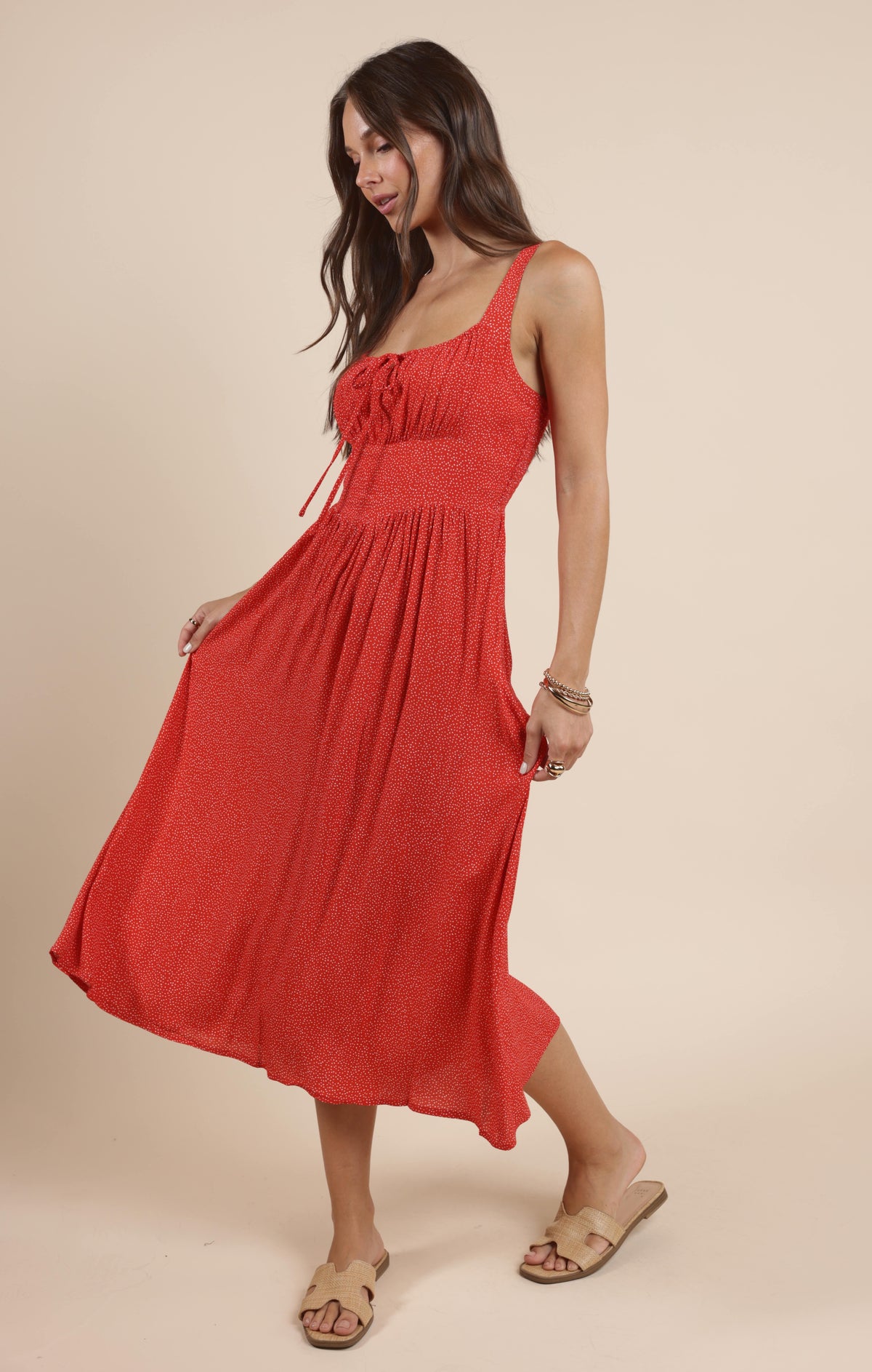 Sadie &amp; Sage Nina Milkmaid Midi Dress
