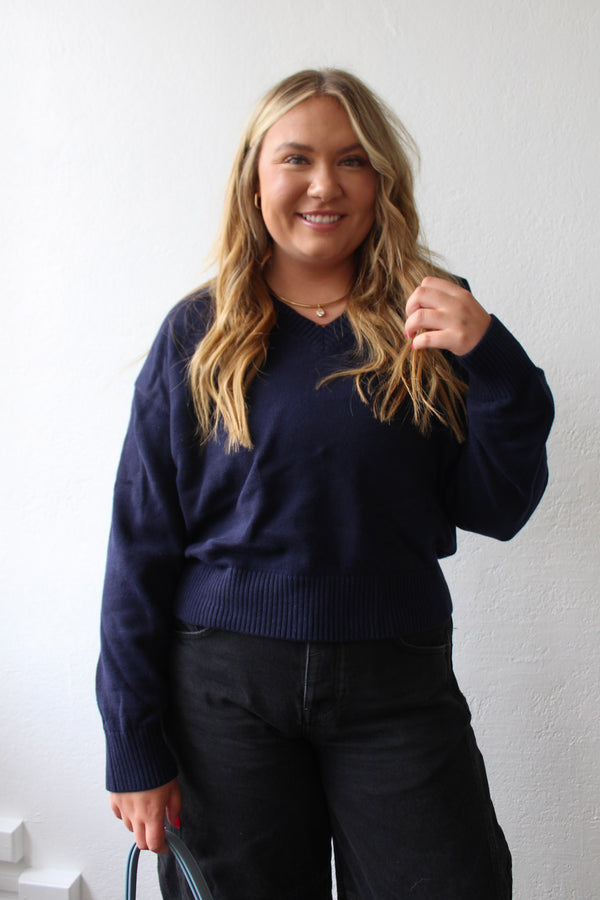 Stitches &amp; Stripes Paloma V-Neck Sweater in Navy