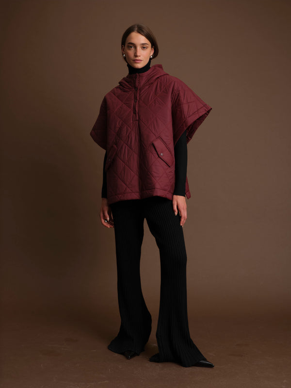 DELUC Otis Puffer Poncho Burgundy