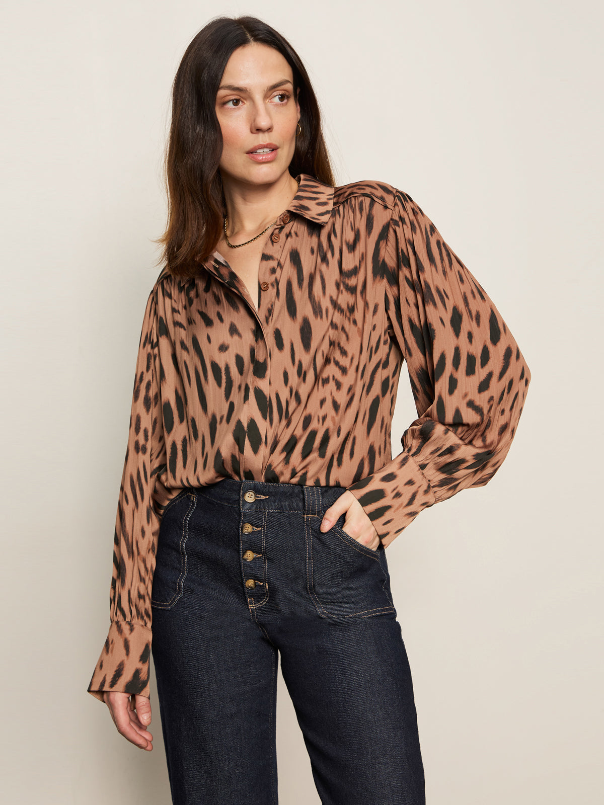 Sanctuary Colette Shirt Mocha Leo