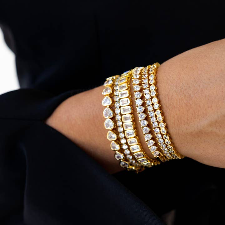 SAHIRA Bezel Tennis Bracelet 7"