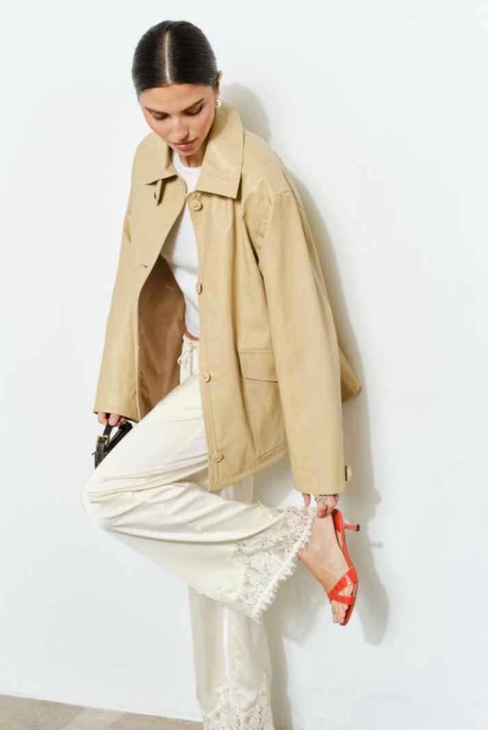 Loucia Georgine Relaxed Faux Leather Jacket