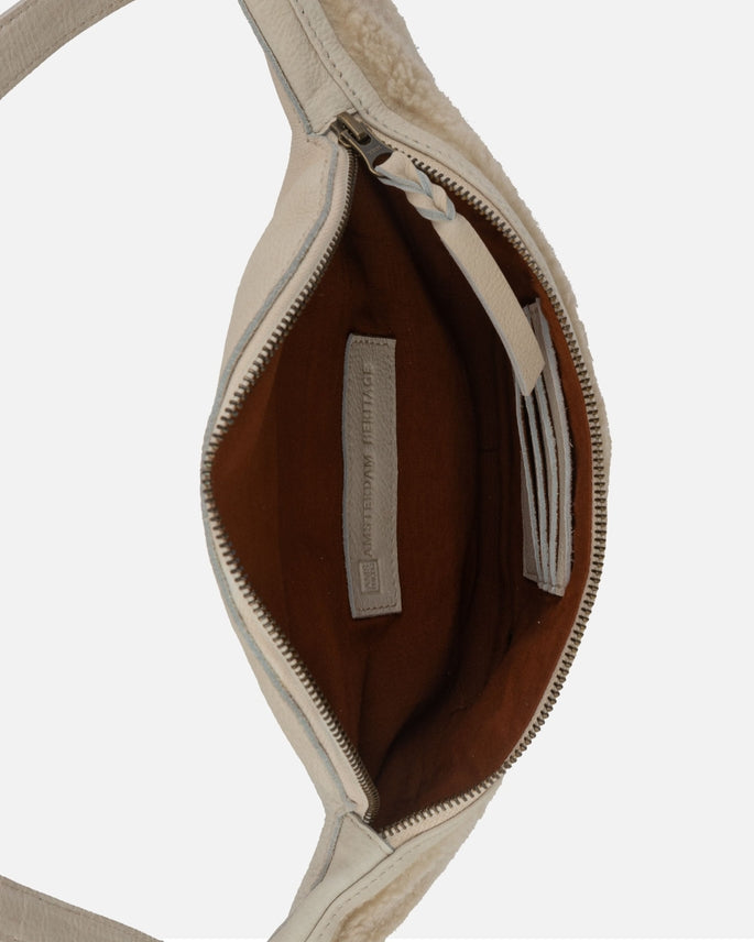 Amsterdam Heritage Maan Shearling Belt Bag Ivory