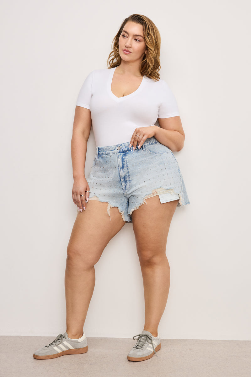 Good American Super Stretch Deep V Bodysuit