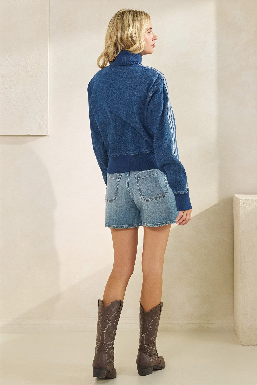 NYLAND Ilsabet Athletic Striped Denim Jacket
