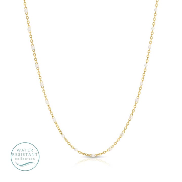 Splendid Iris Sweetly Colored Delicate Chain Necklace White