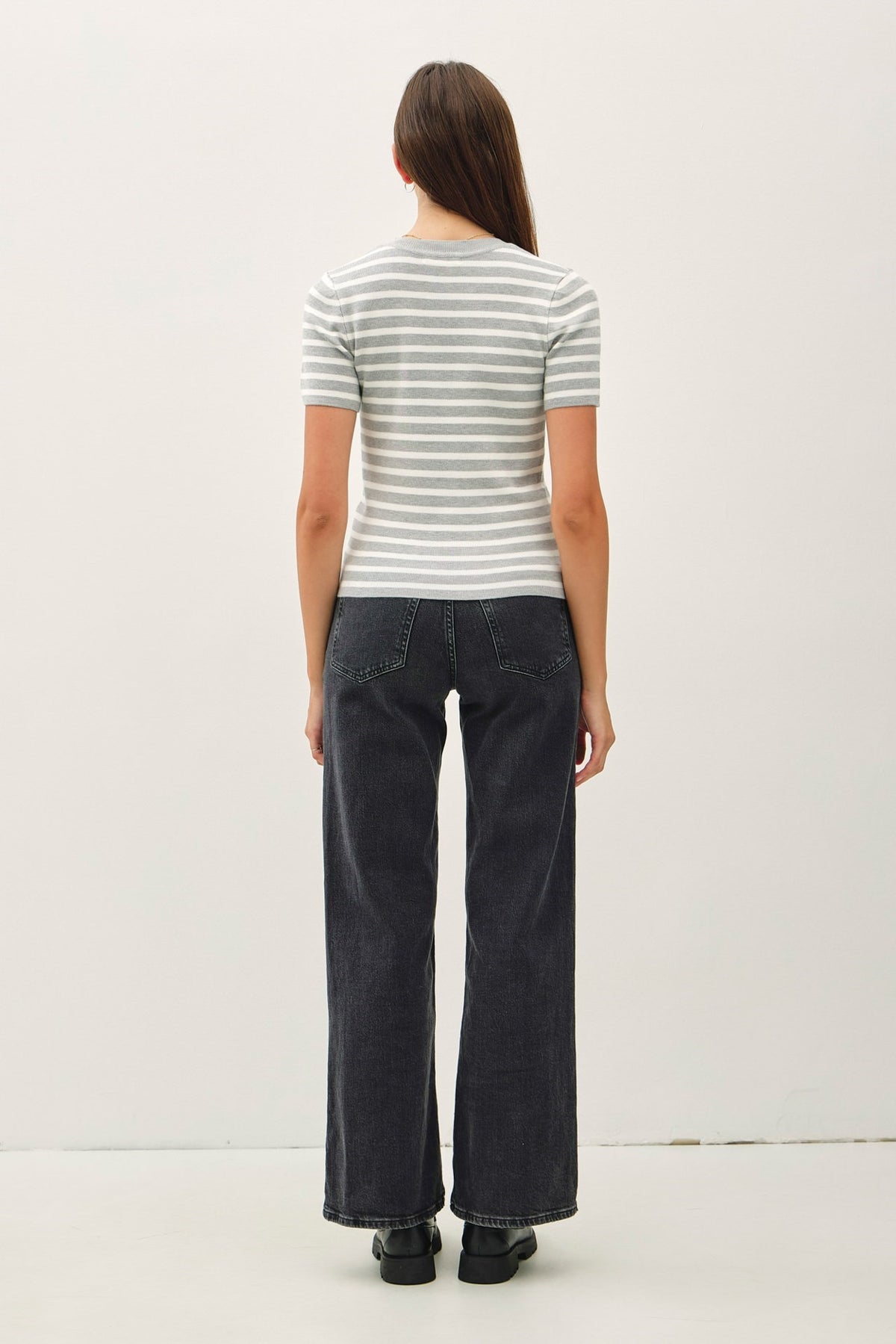NYLAND Beth Ultra Soft S/S Striped Knit Top