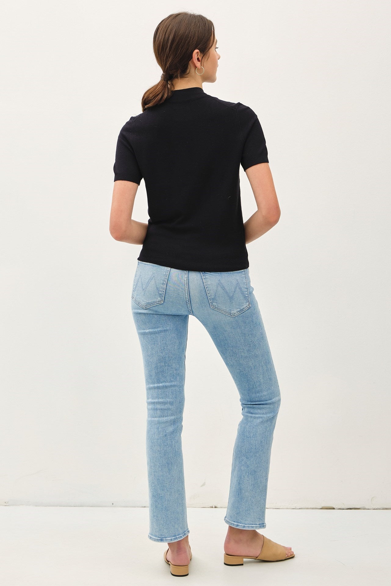 NYLAND Phillis SS Mockneck Knit Sweater Top