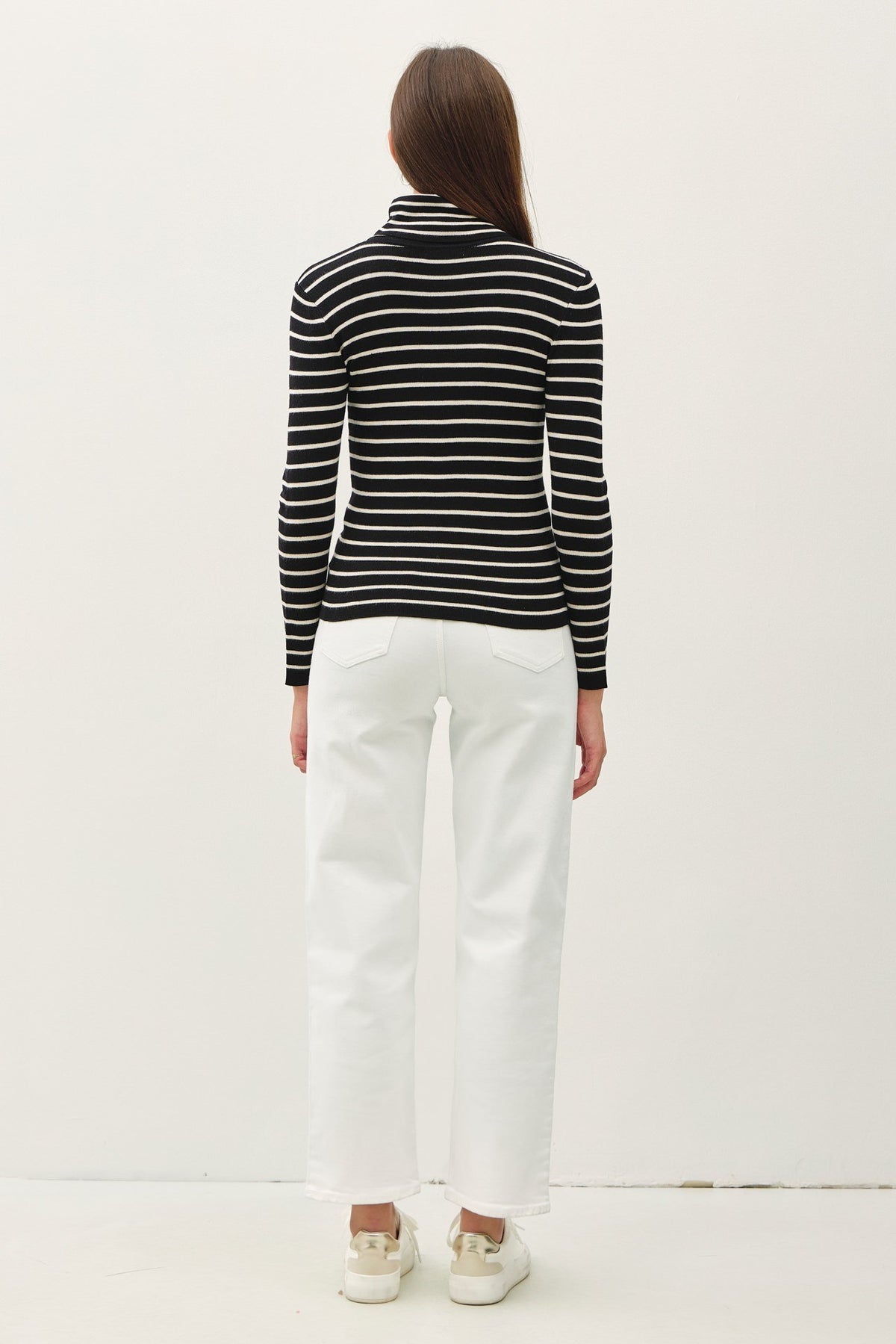 NYLAND Delaney Striped Turtleneck Sweater