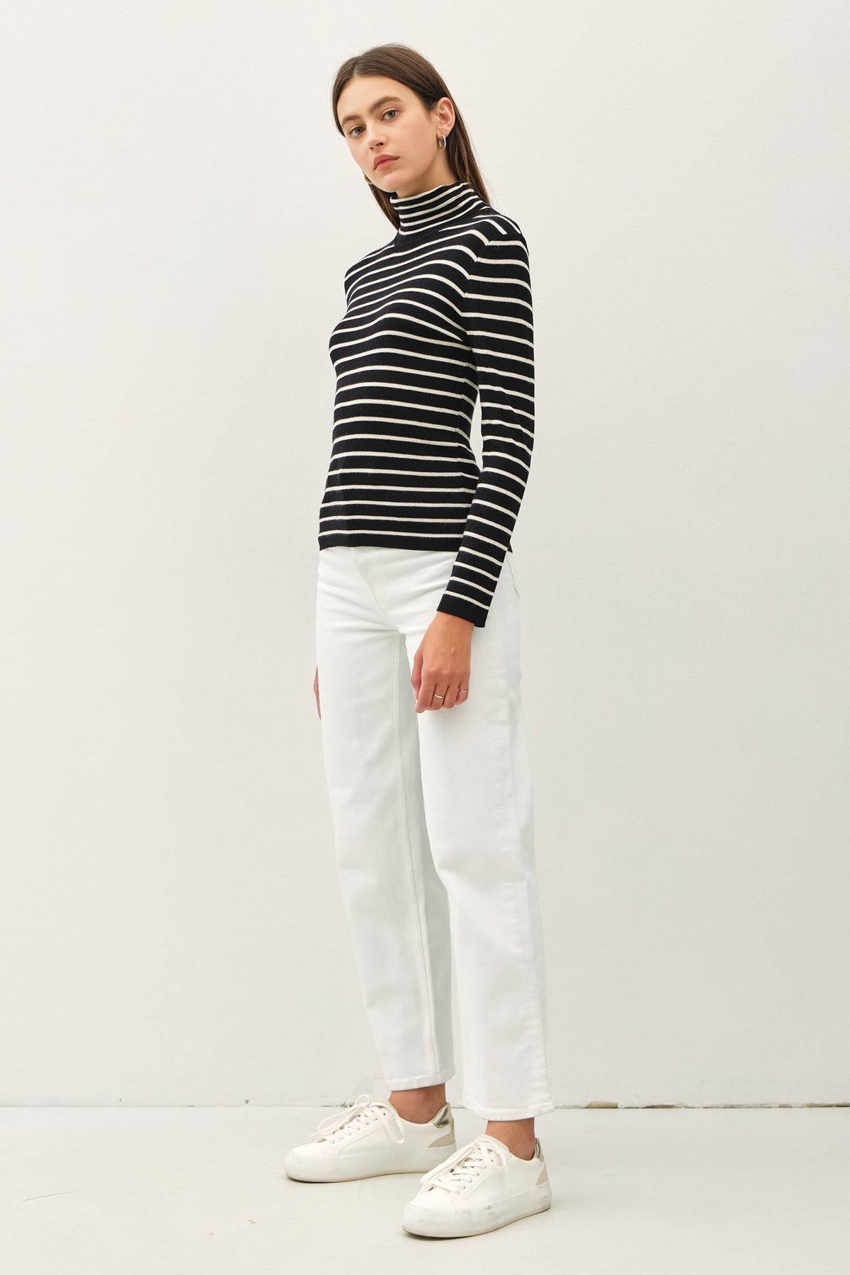 NYLAND Delaney Striped Turtleneck Sweater