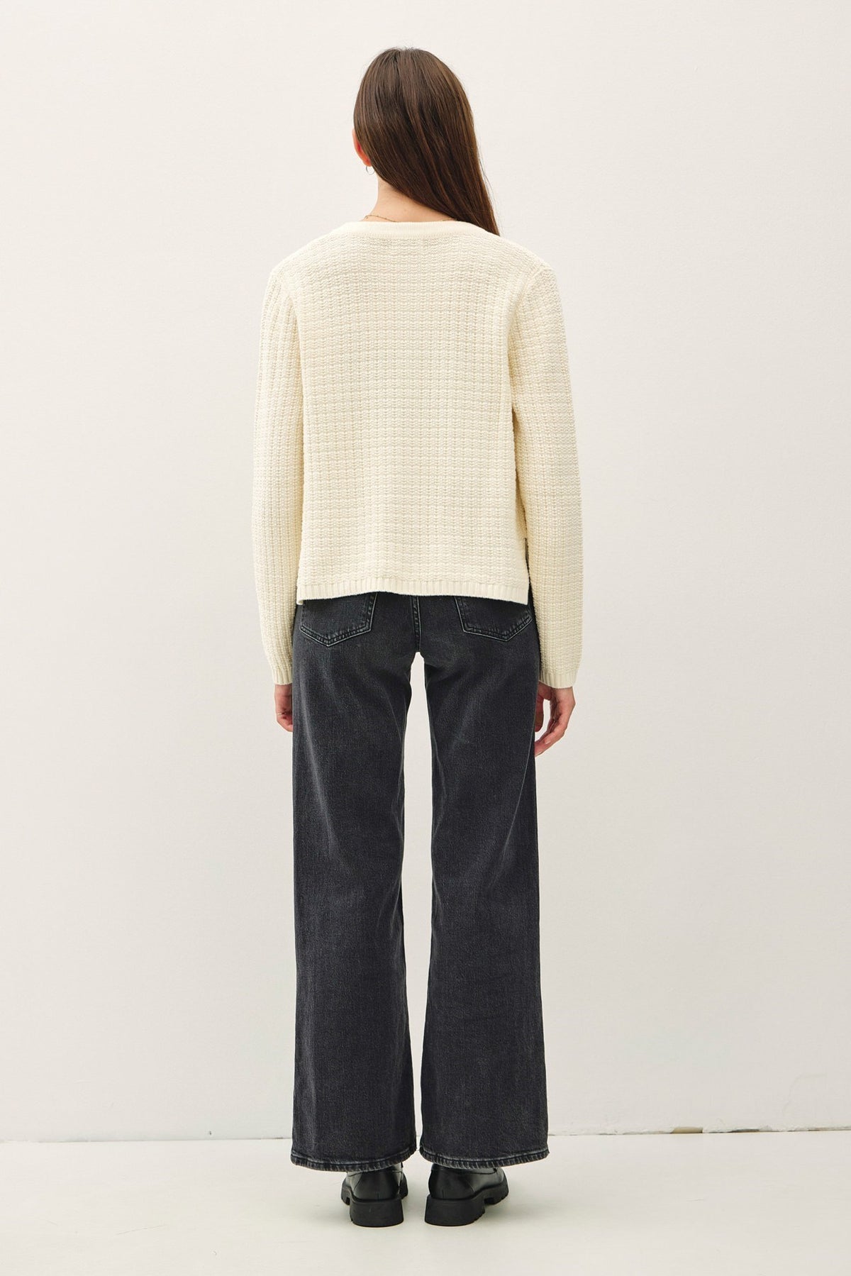 NYLAND Becca Chunky Knit Round Neck Cardigan