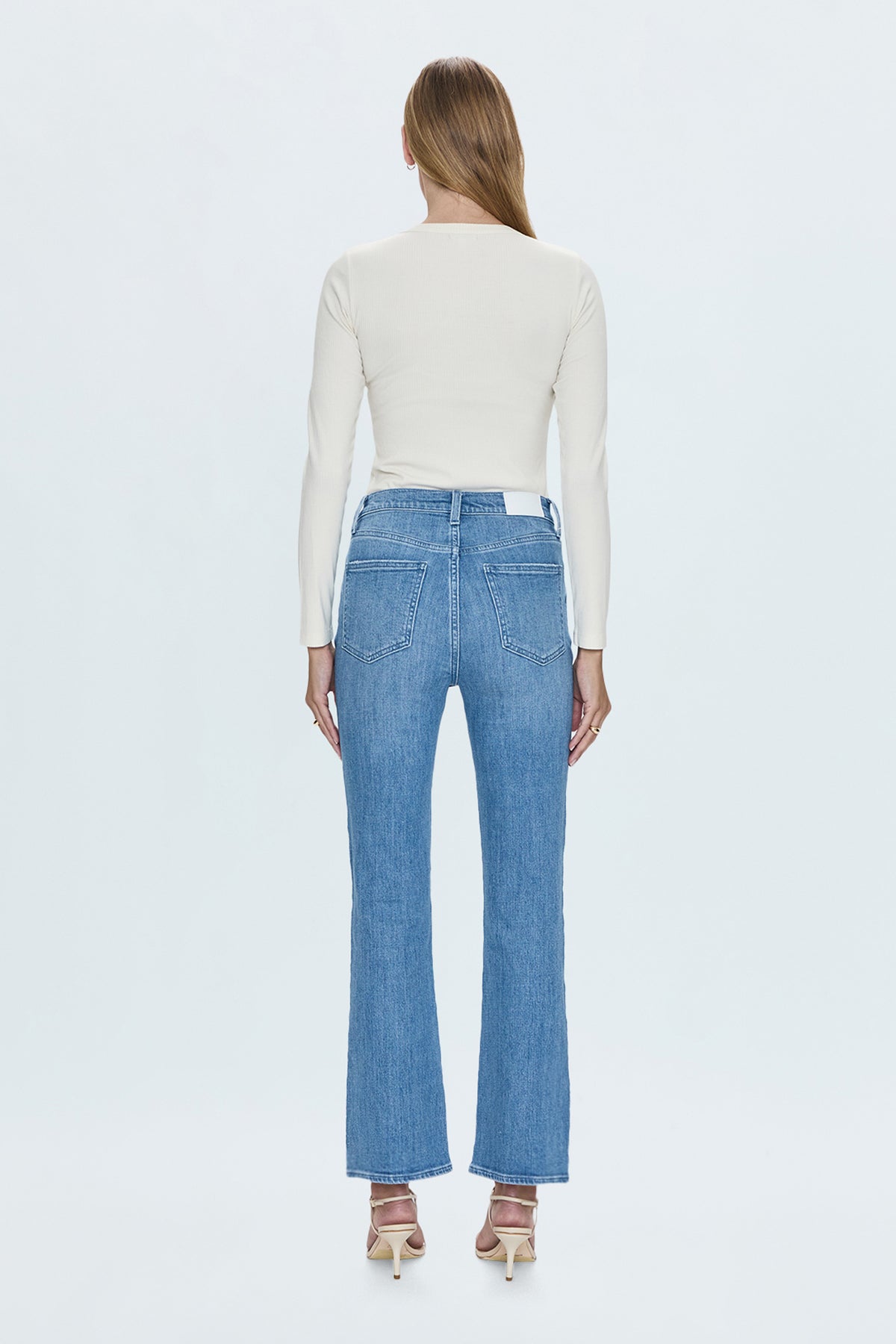 PISTOLA Krista High Rise Slim Flare Jean in Exam