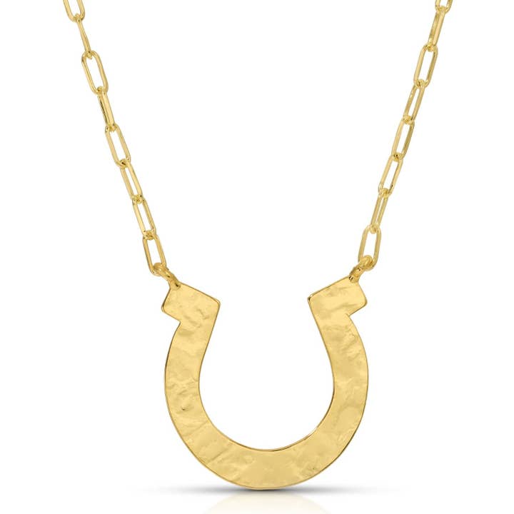 Splendid Iris Large Horseshoe Necklace