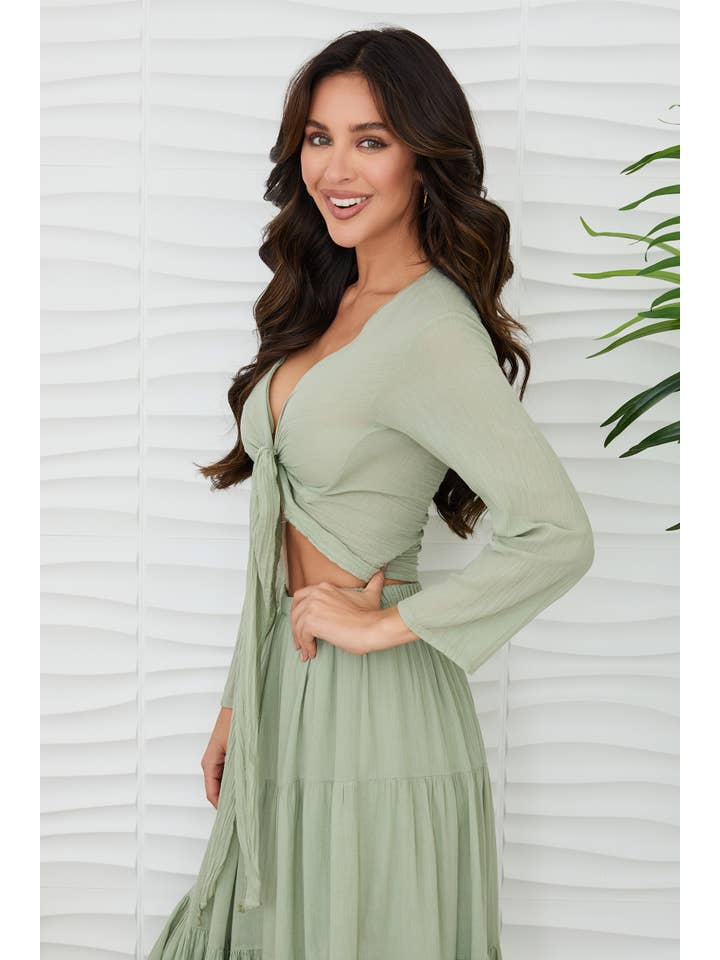 NYLAND Tigst Cotton Long Sleeve Tie Top