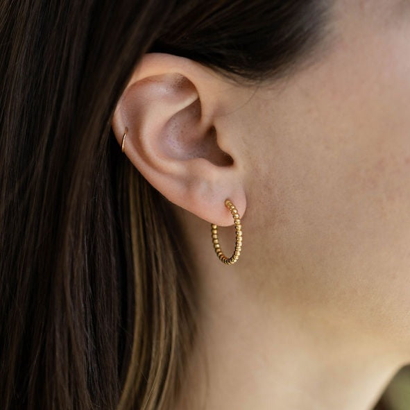 The Land of Salt Medium Beaded Hoops